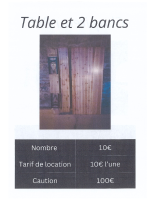 tables et 2 bancs