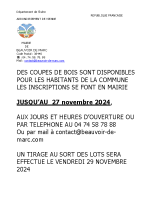 Inscription coupe de bois 2024